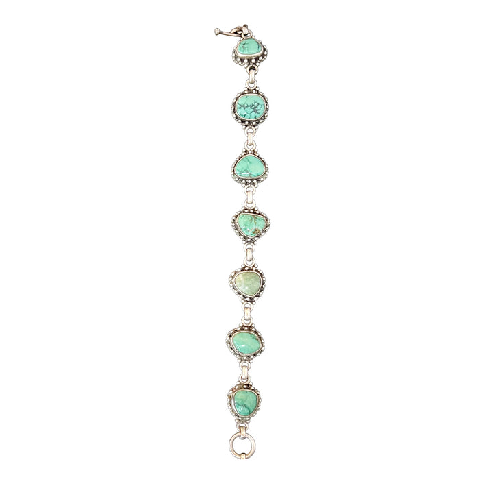 Sterling Silver Bracelet Turquoise 7.5"L