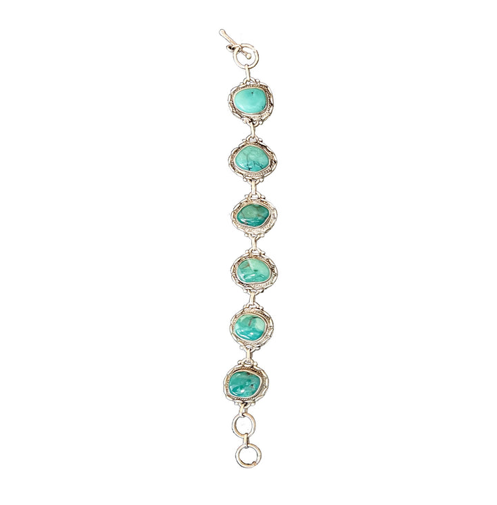Sterling Silver Bracelet Turquoise 7.5"L