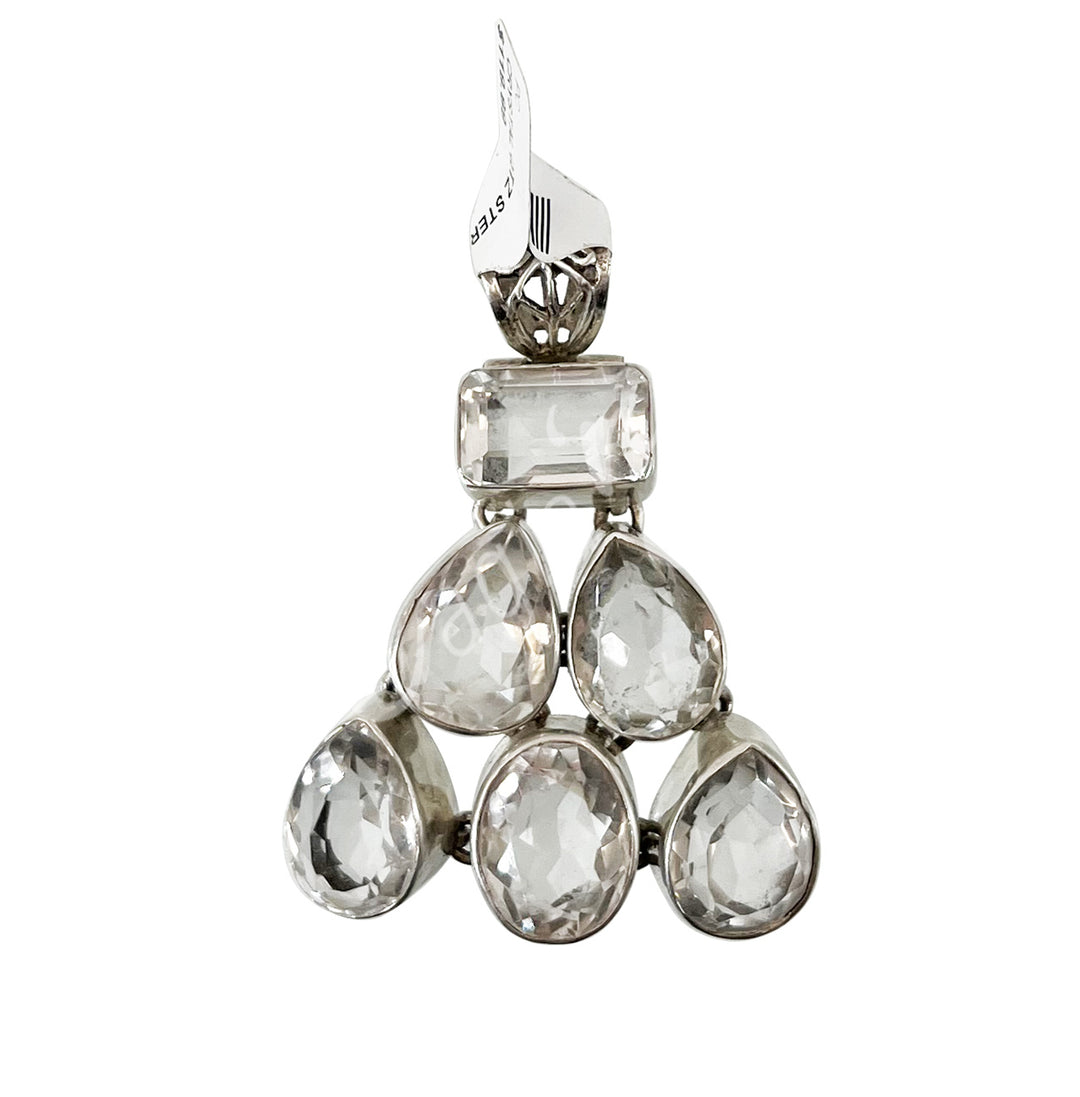 Colgante de Plata Esterlina con Cuarzo Cristal 60mm