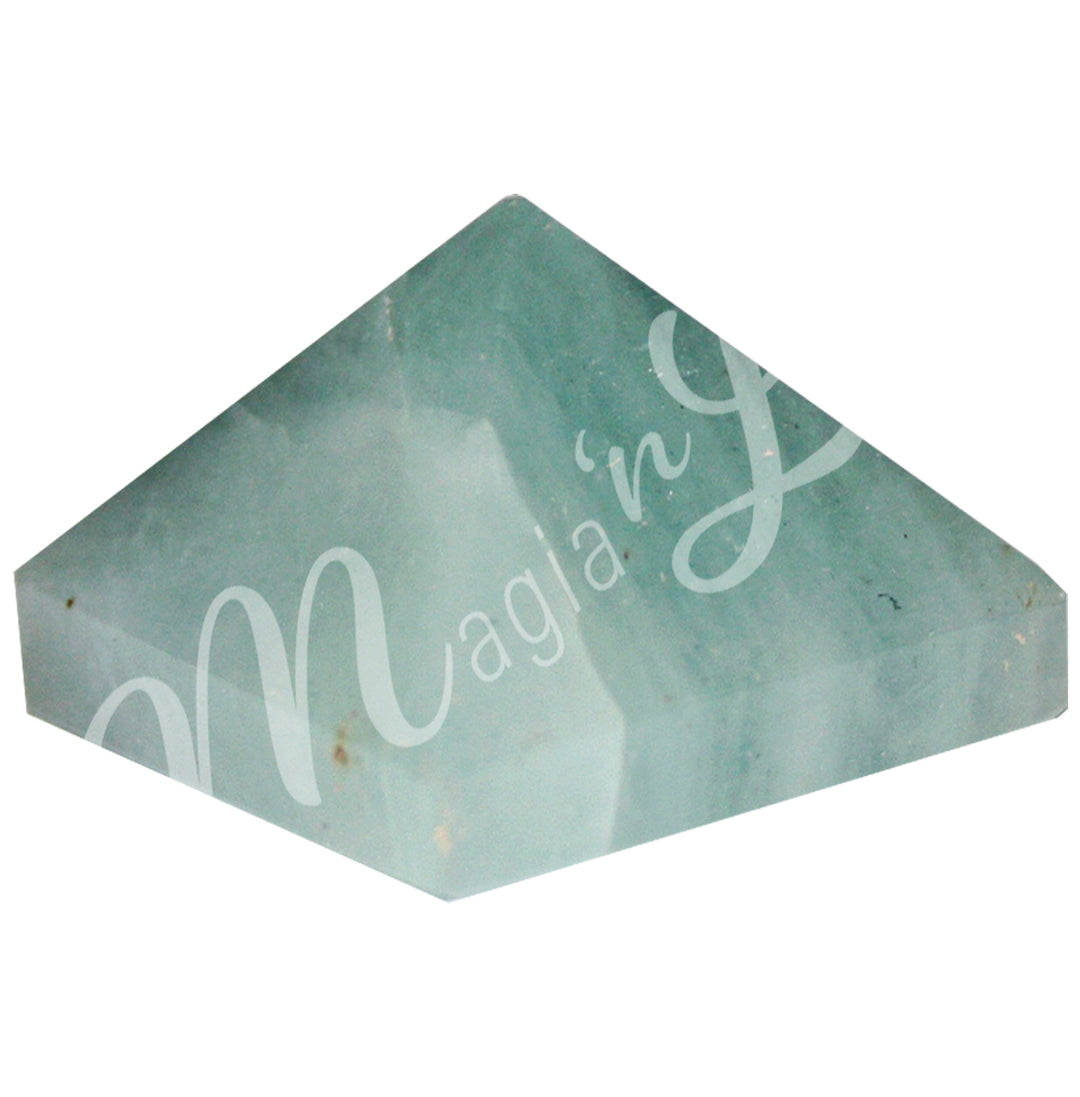 A four side pyramid made of Aquamarine.