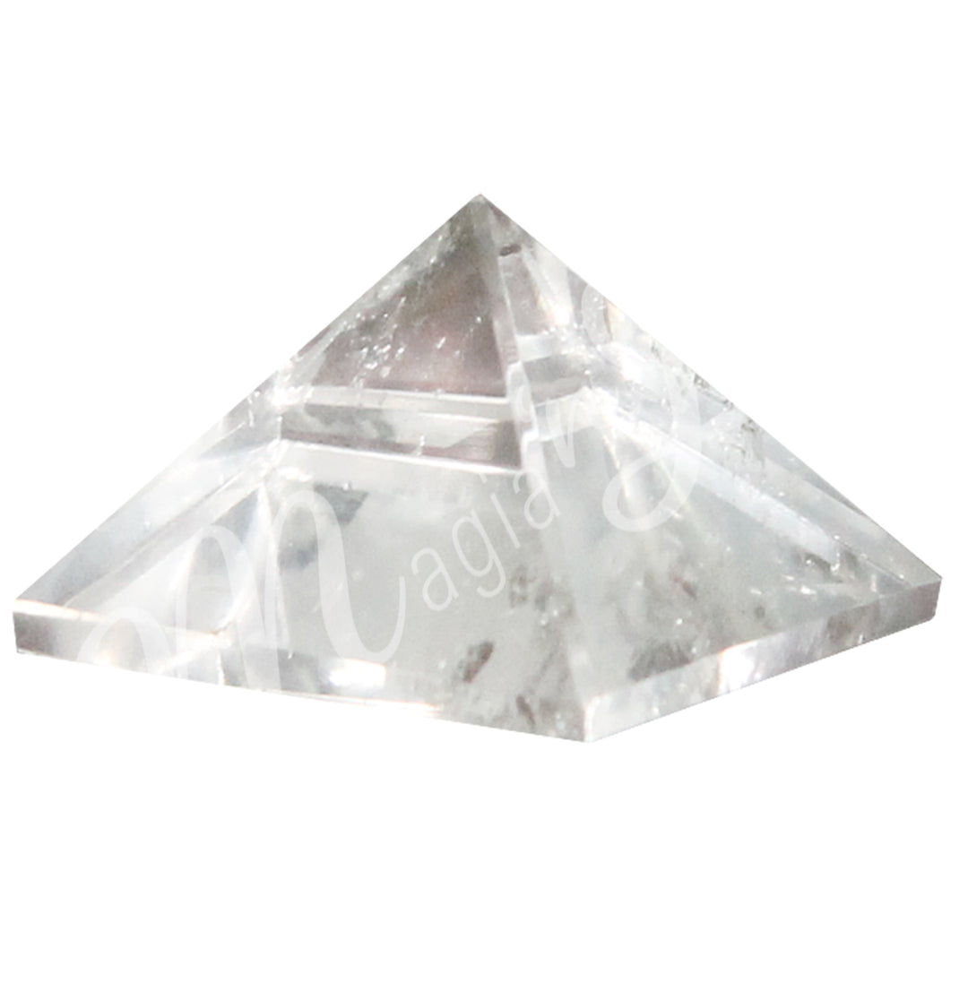 A four side pyramid made of Crystal Quartz.