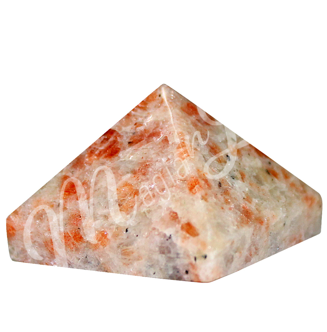 A four side pyramid made of Sunstone.