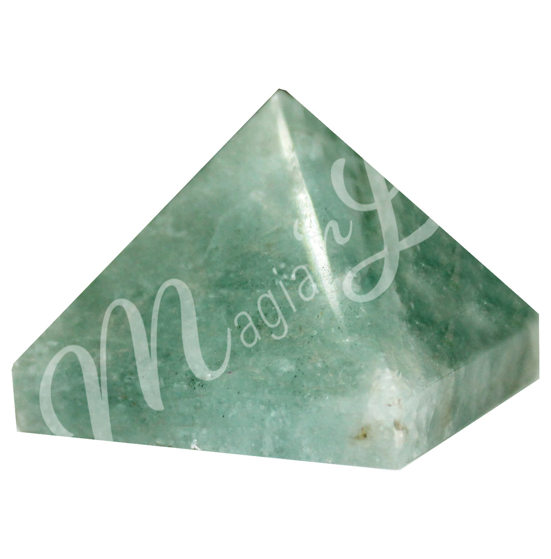 A four side pyramid made of Green Aventurine.