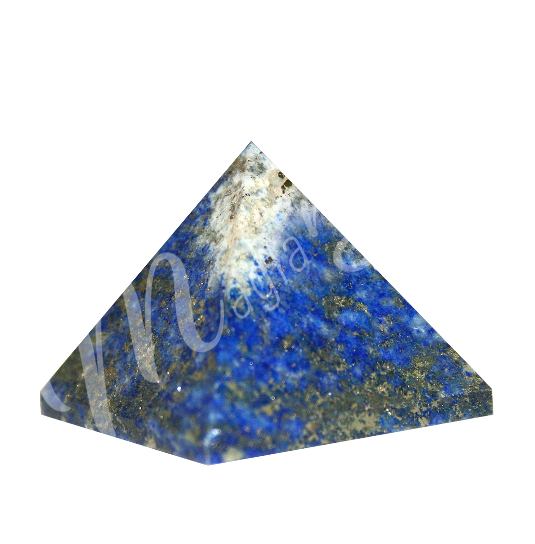 A four side pyramid made of Lapis Lazuli.