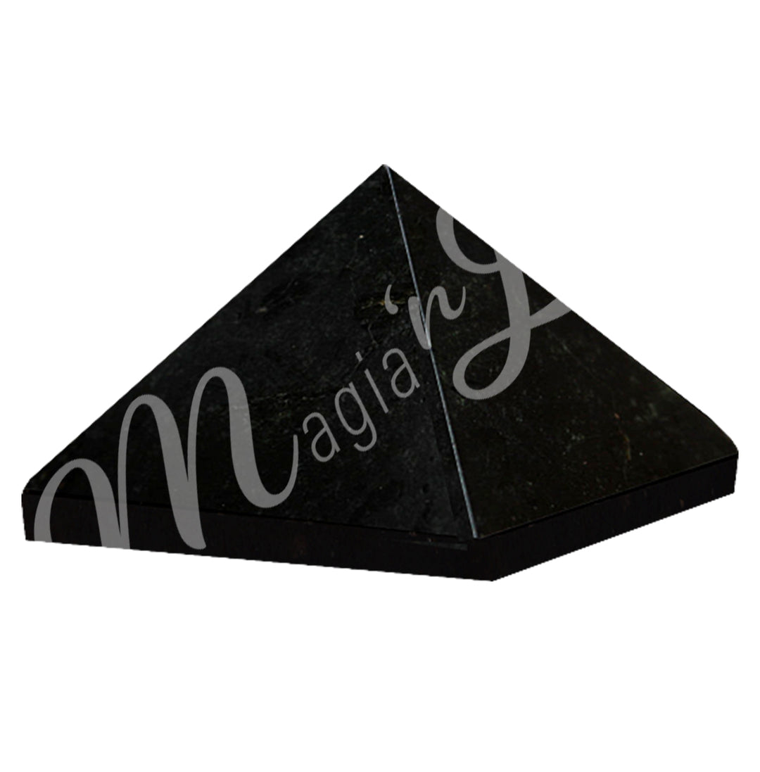 A four side pyramid made of Black Tourmaline.