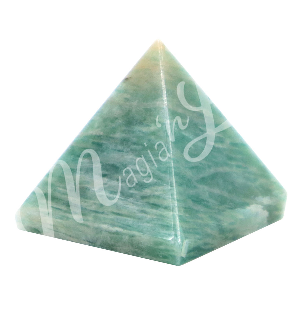 A four side pyramid made of Amazonite.