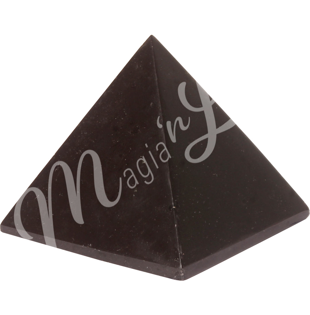 A four side pyramid made of Black Tourmaline.