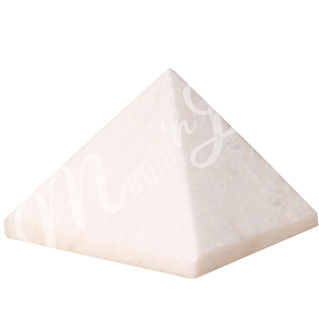 A four side pyramid made of Scolecite.