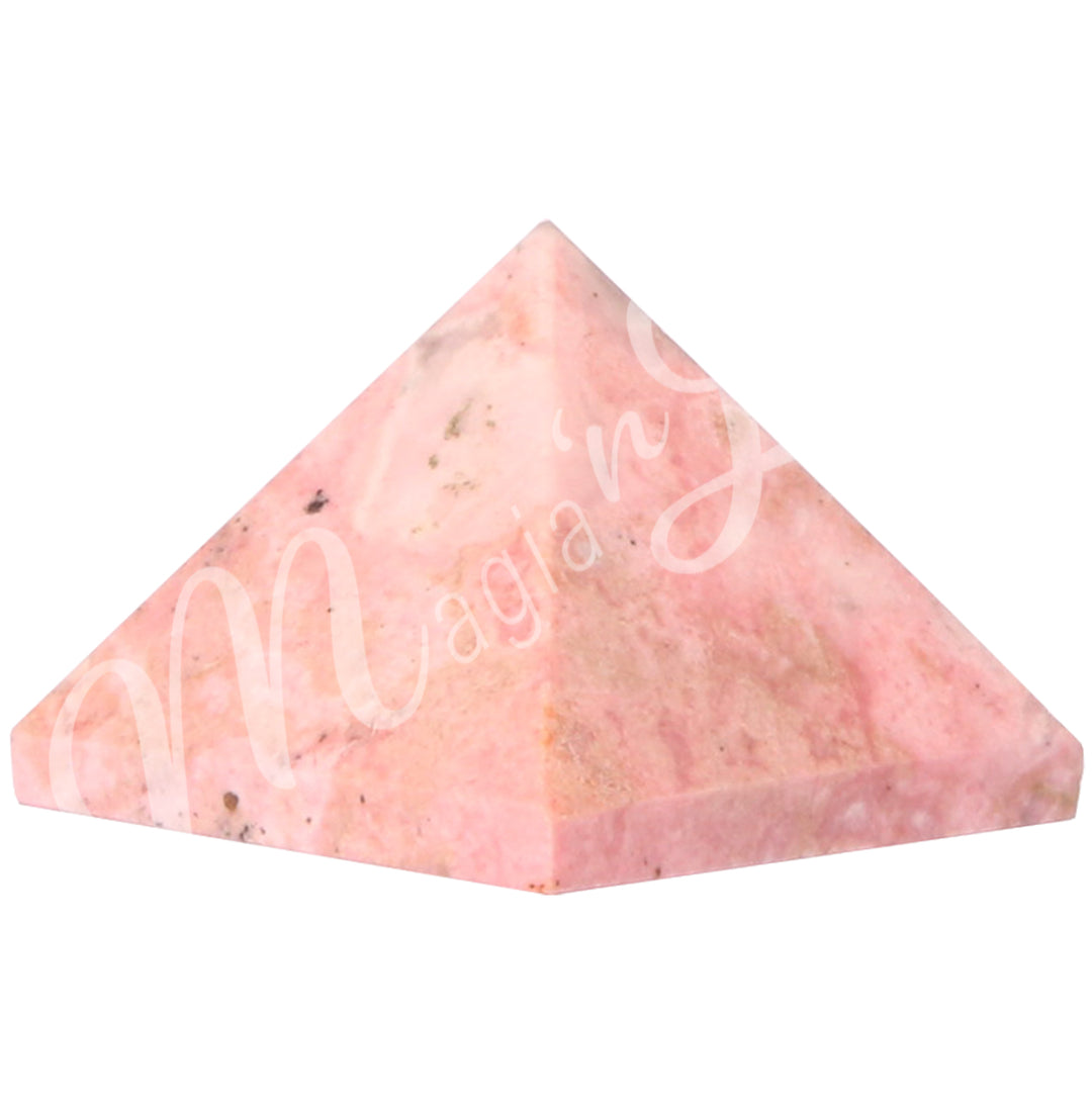 A four side pyramid made of Rhodonite.
