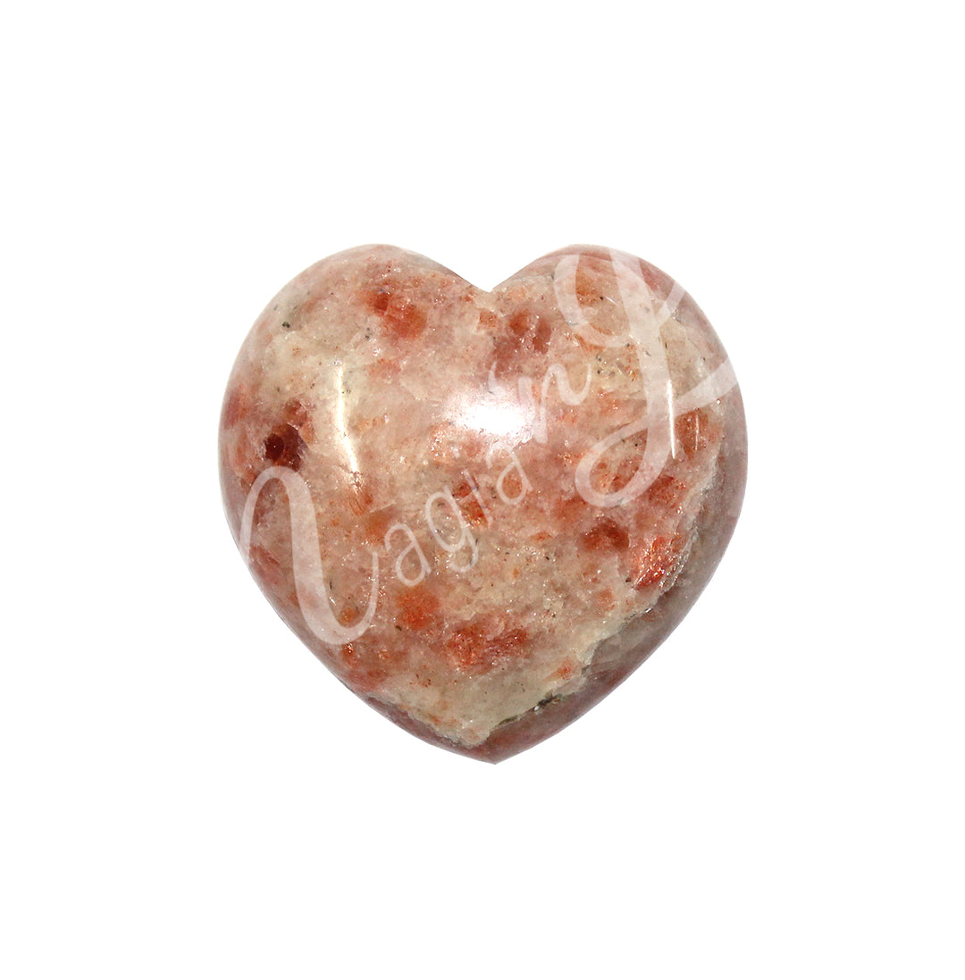 Heart-shaped sunstone crystal.