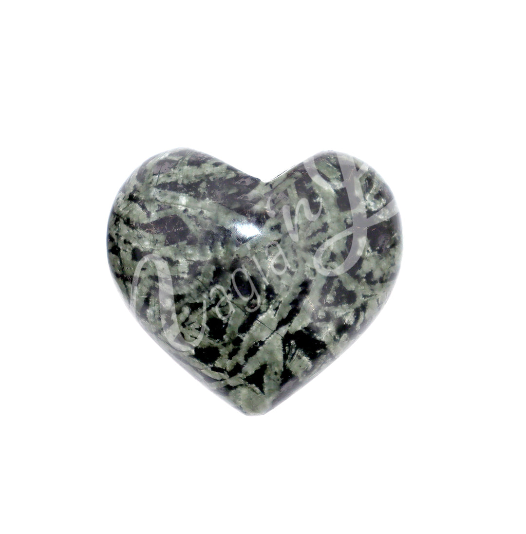 Heart-shaped rainforest jasper.