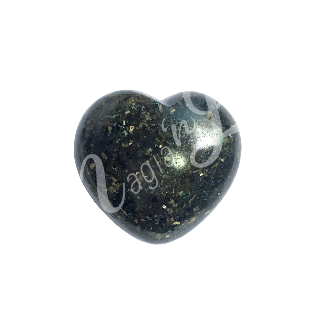 Heart-shaped Black galaxy jasper.