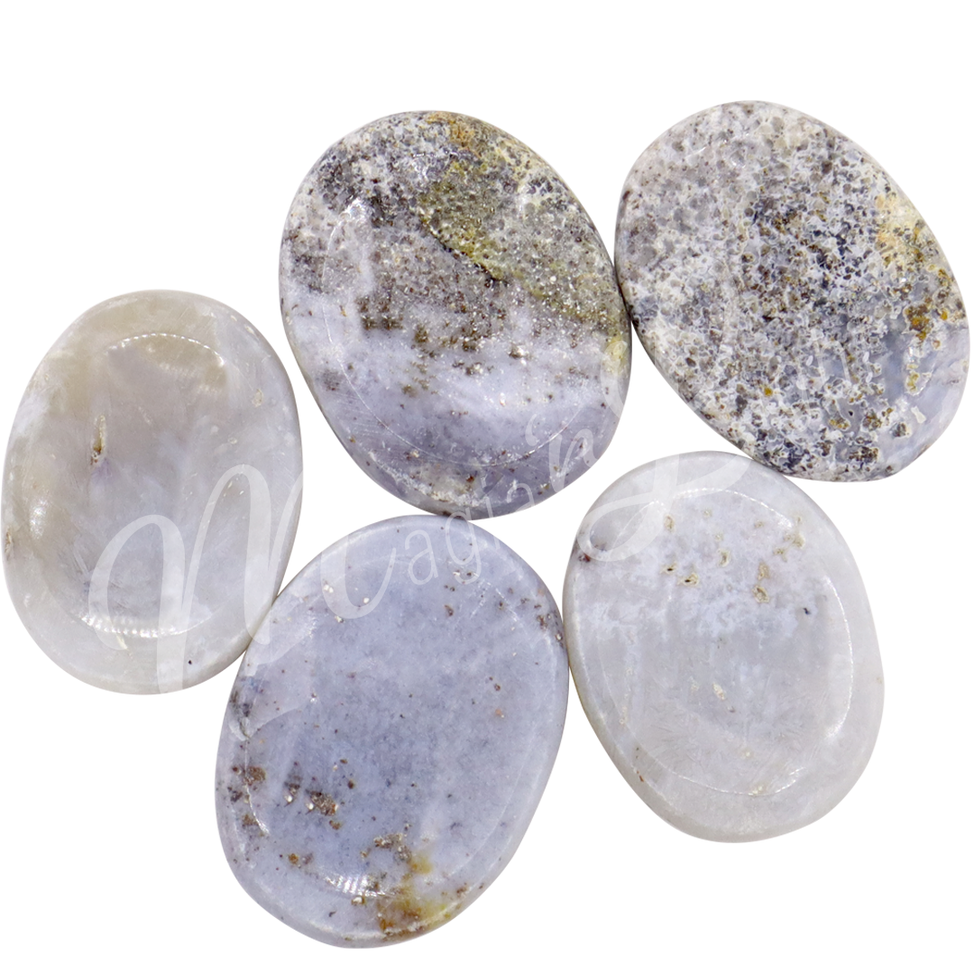 Worry Stone Blue Chalcedony 1.5-1.75″