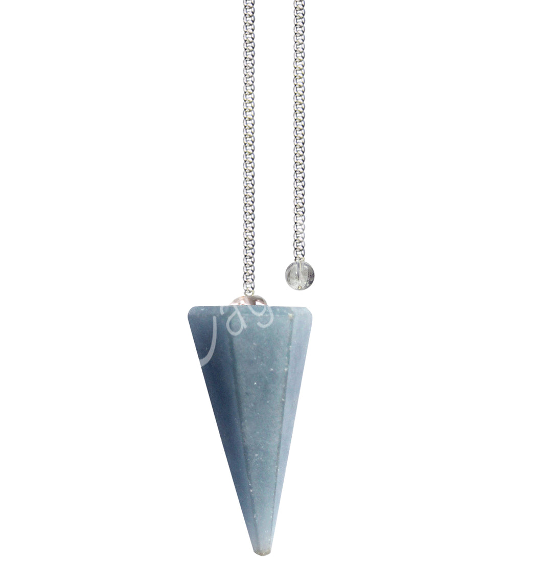 Pendulum Hexagonal Angelite Point Plain Chain 9"L