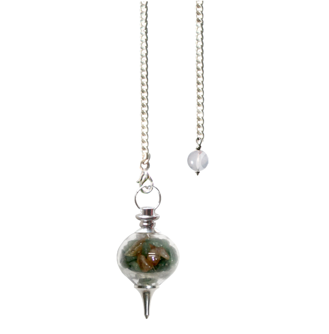 Pendulum Ball Citrine & Green Aventurine Chips 9"L