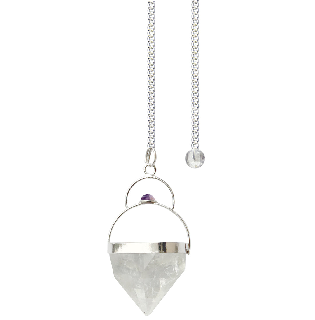 Pendulum Apophyllite Point w Plain Chain 8.5-9″L