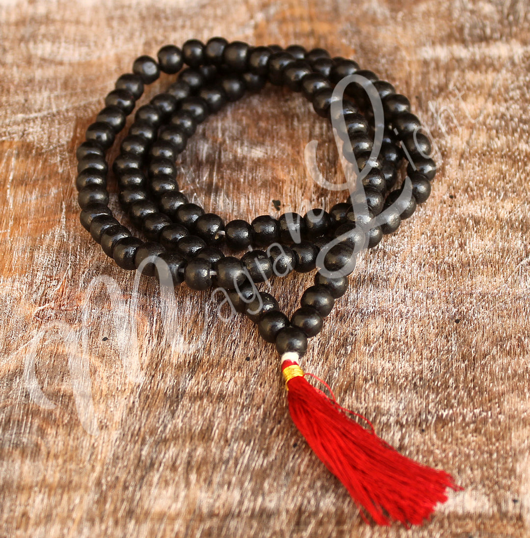 Japamala Black Tulsi Wood 18"L
