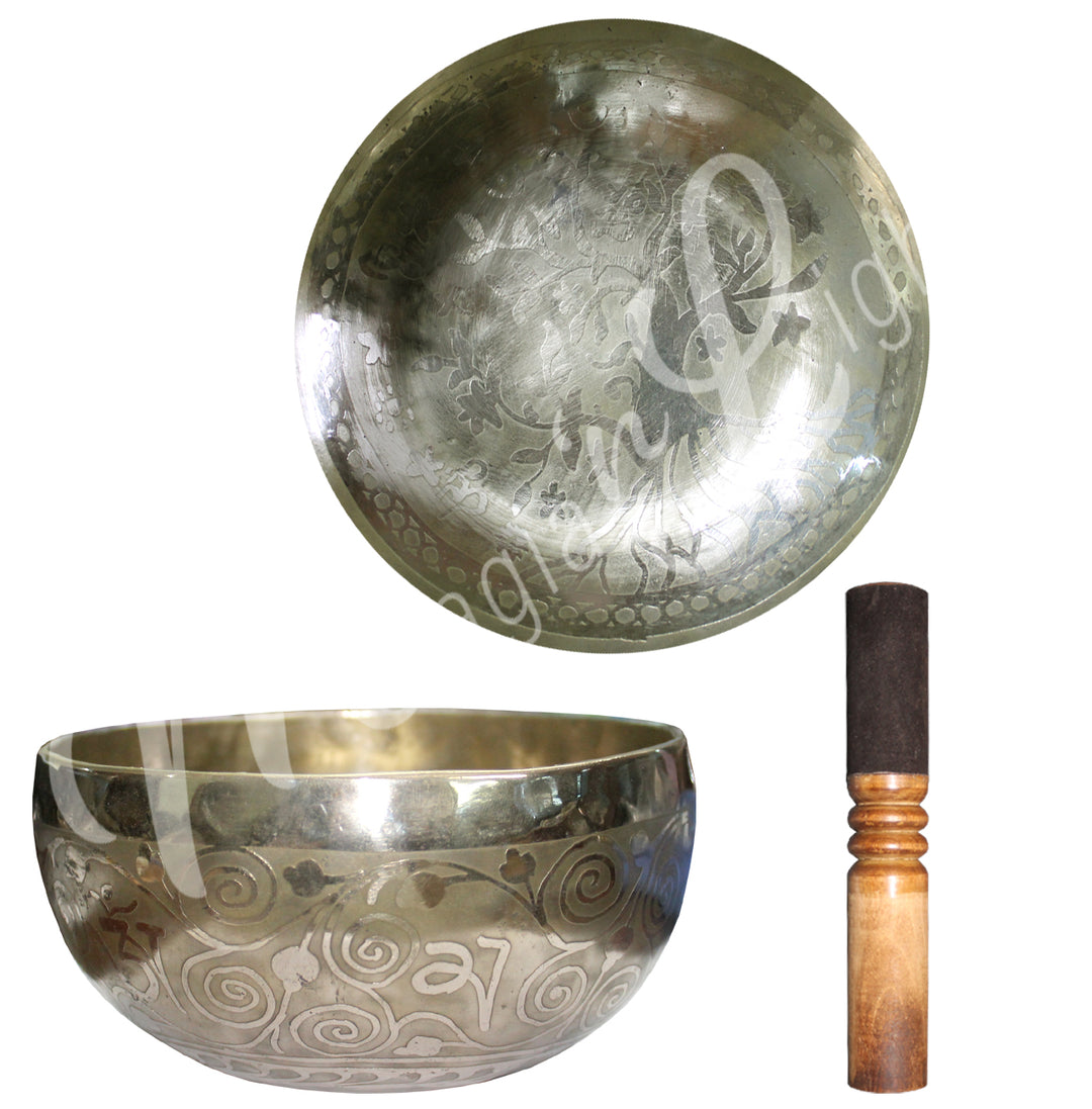 SINGING BOWL ETCHED TREE OF LIFE 6"DIA