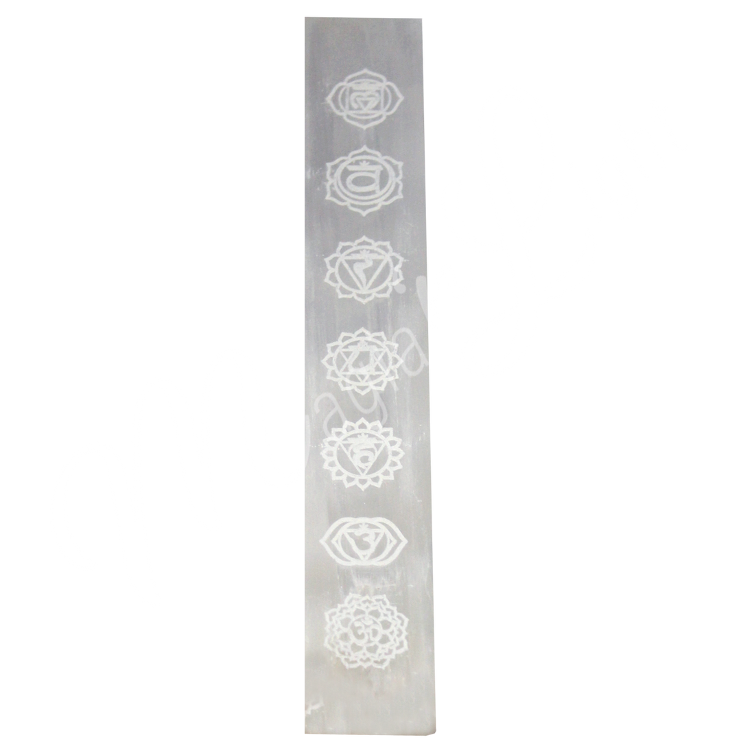 Stone Charger Selenite w Chakra Symbols