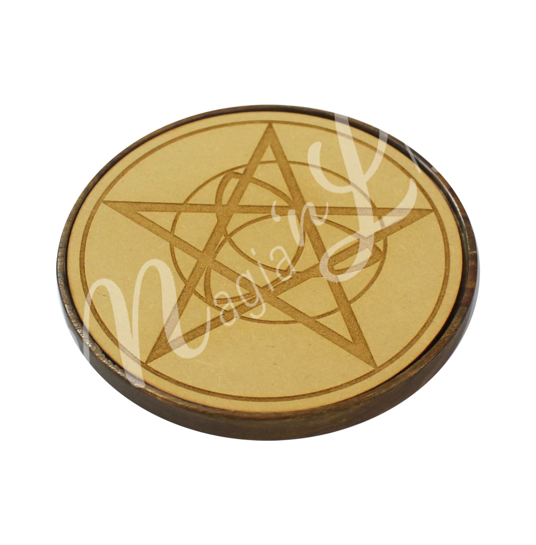 CRYSTAL GRID WOOD PLAQUE PROTECTION