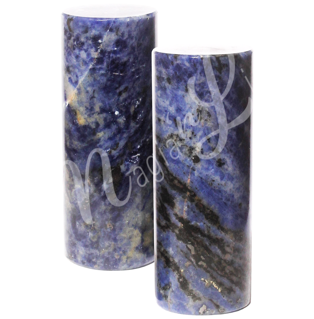 Meditation Charger Cylinders Sodalite w Black Tourmaline