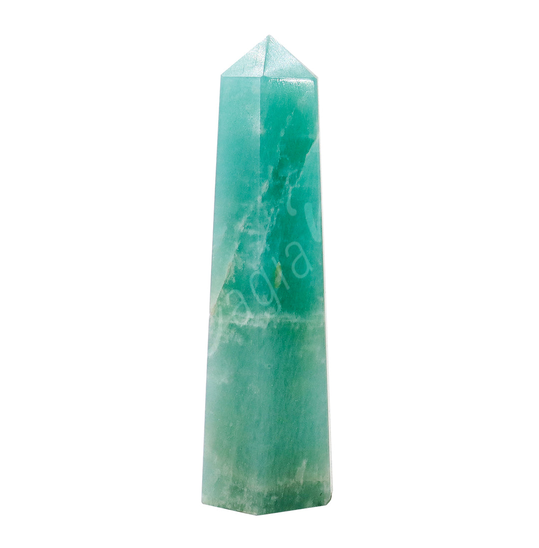 A turquoise standing point with subtile white streaks.