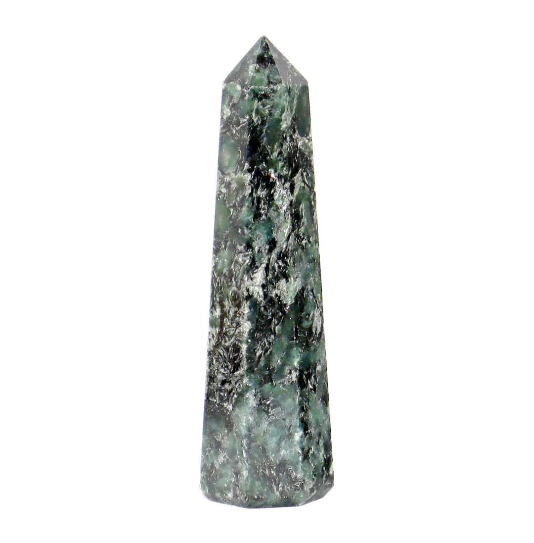 A green standing point with white and black bands.