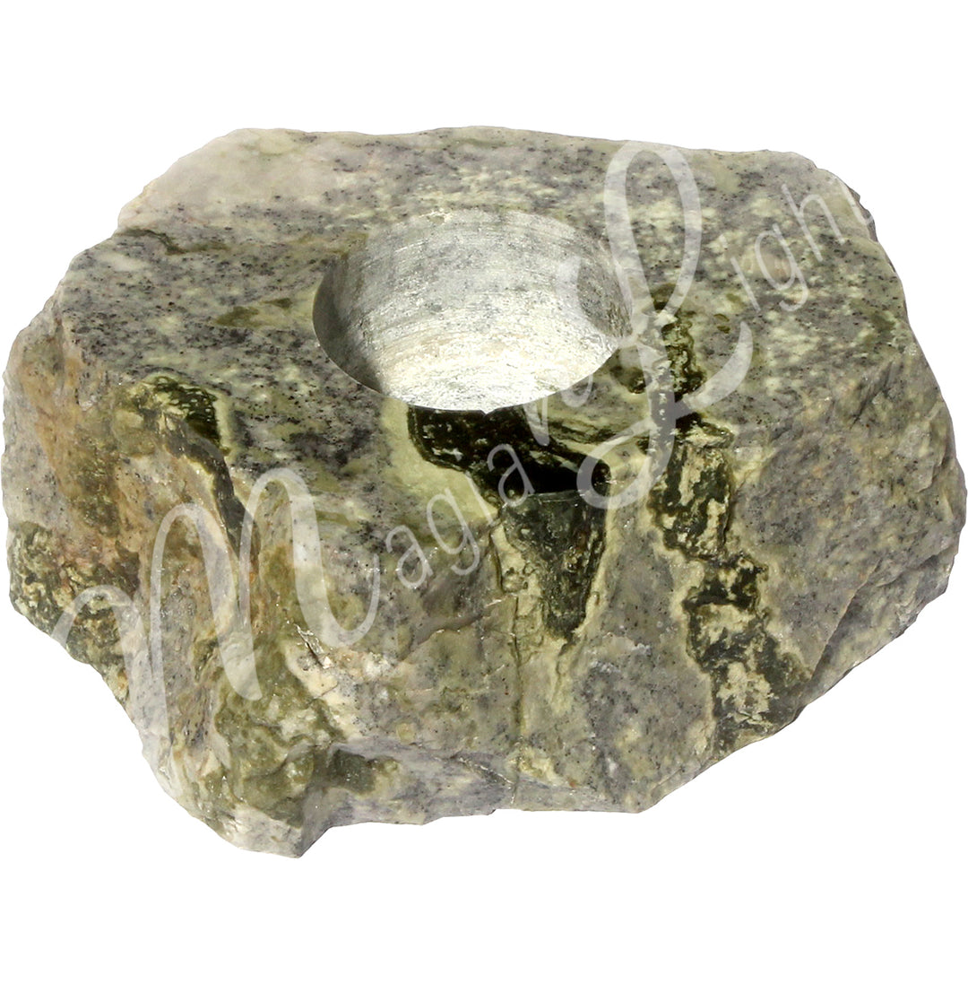 Portavela de Té de Serpentina Pulida 4″