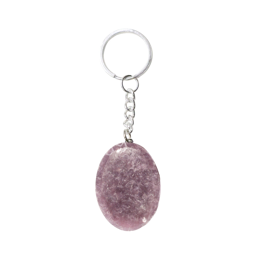 Keychain Worry Stone Lepidolite 3.5"L