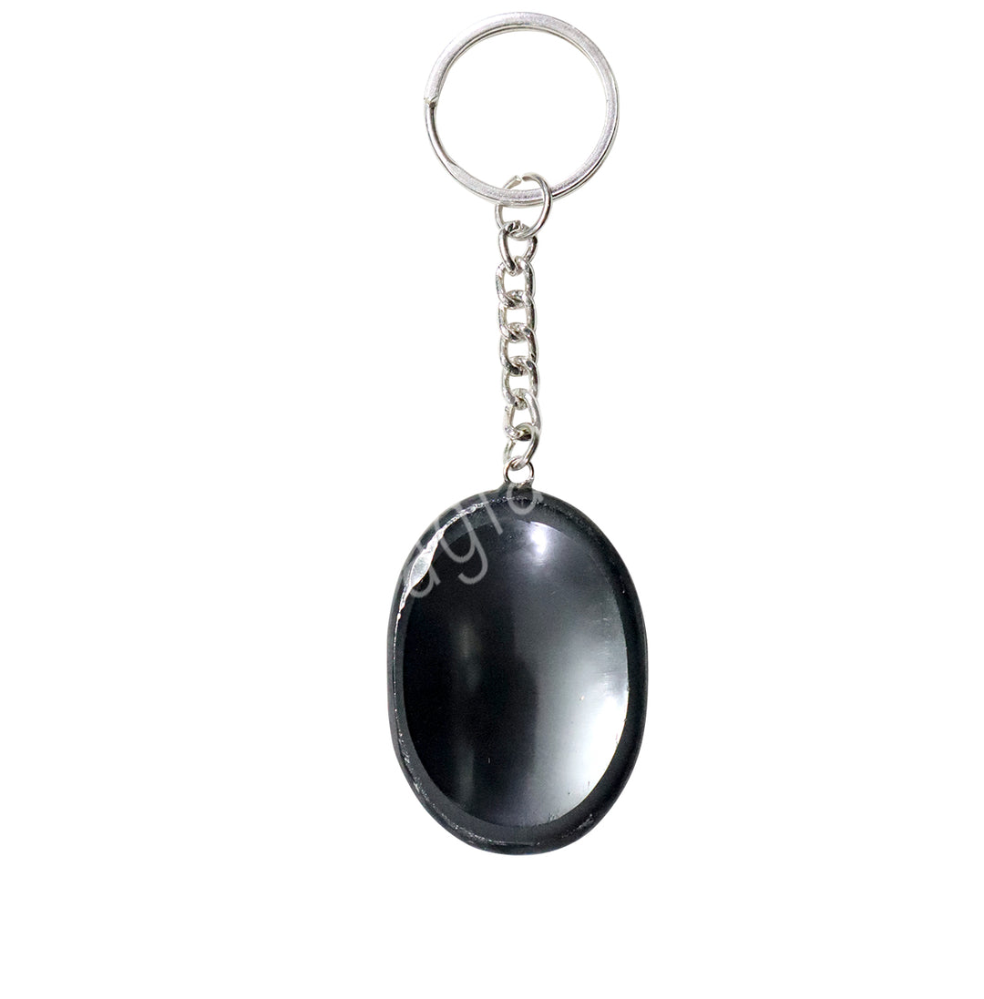 Keychain Worry Stone Hematite 3.5"L