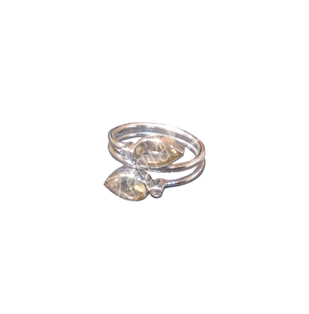Sterling Silver Ring Faceted Citrine Size 9