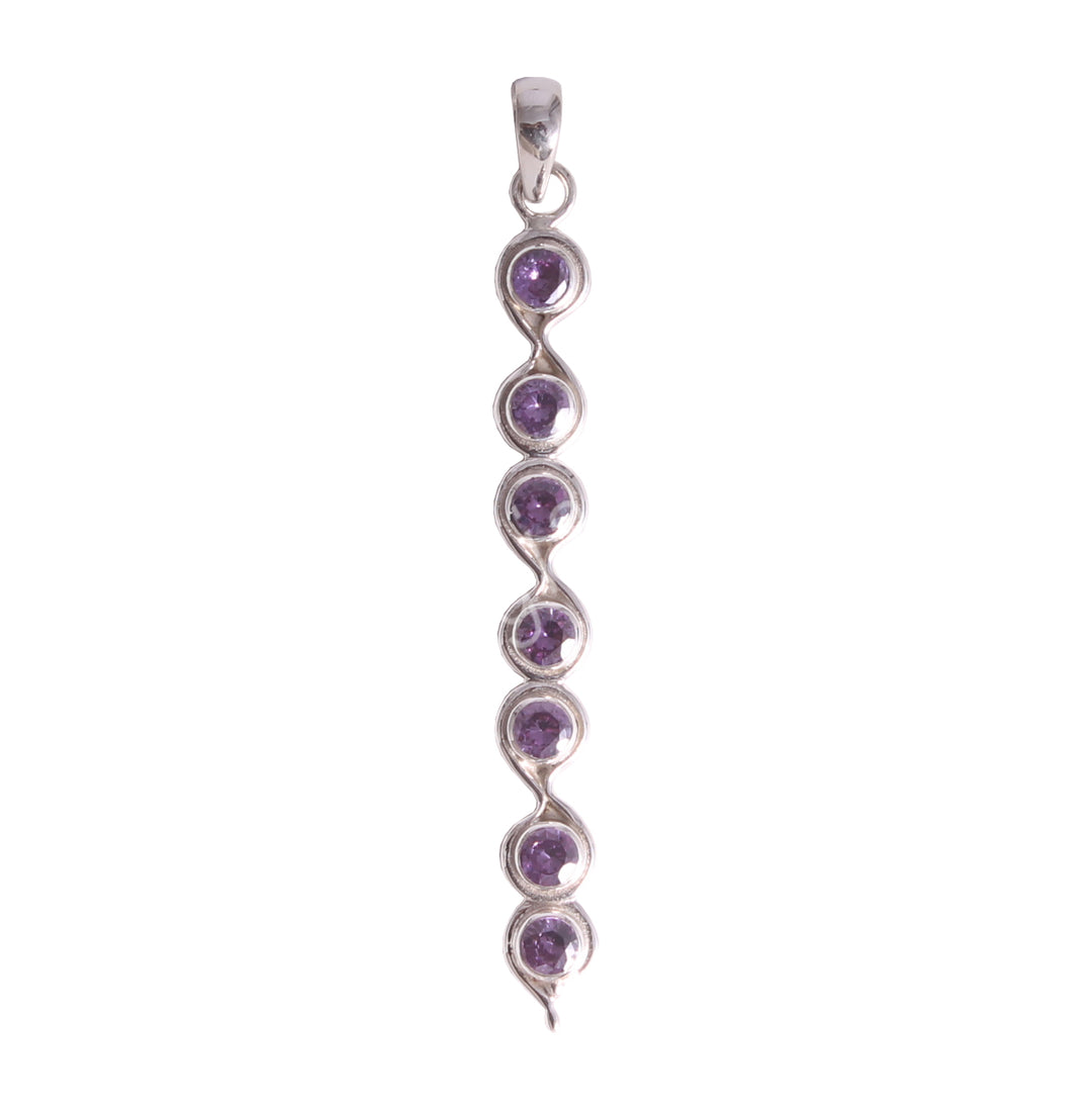 Colgante de Plata Esterlina con Amatista 2,5"