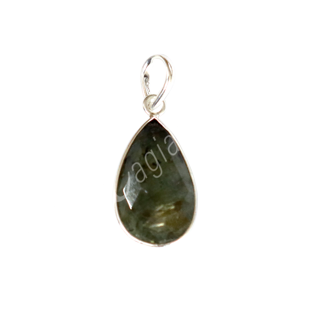 Sterling Silver Pendant Labradorite Teardrop
