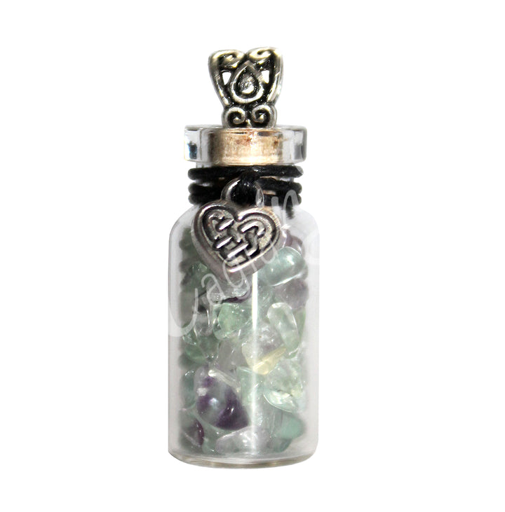 Collar de Chips de Fluorita en Botella 1.5″