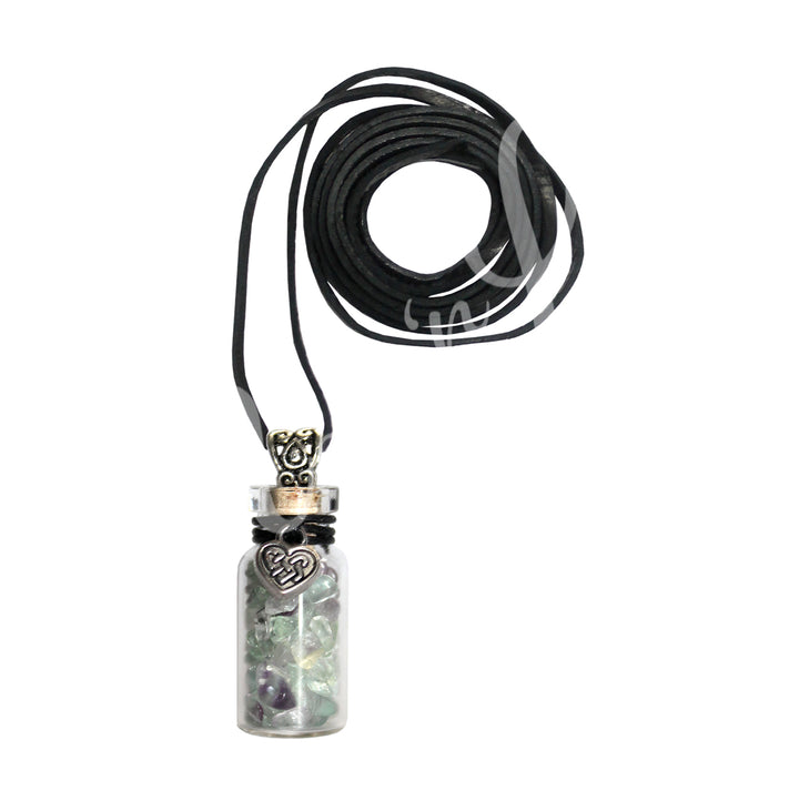 Collar de Chips de Fluorita en Botella 1.5″
