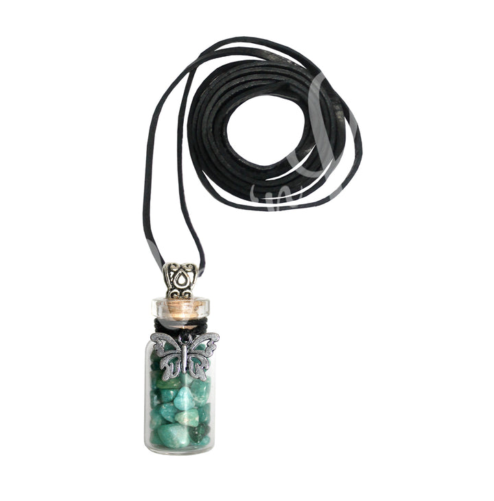 Collar de Chips de Amazonita en Botella 1.5″