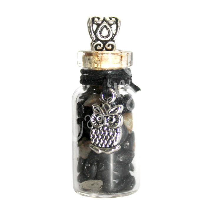 Collar de Chips de Turmalina Negra en Botella 1.5″