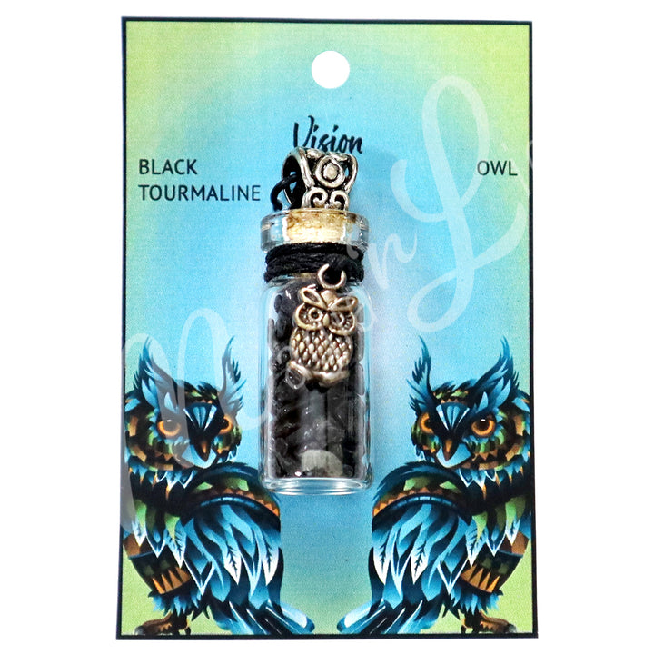 Collar de Chips de Turmalina Negra en Botella 1.5″