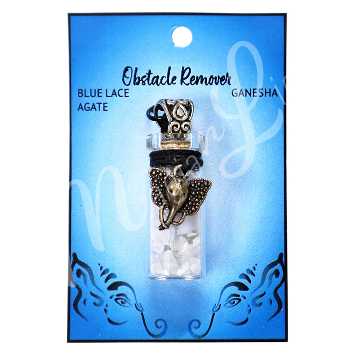 Collar de Chips de Ágata de Encaje Azul en Botella 1,5″