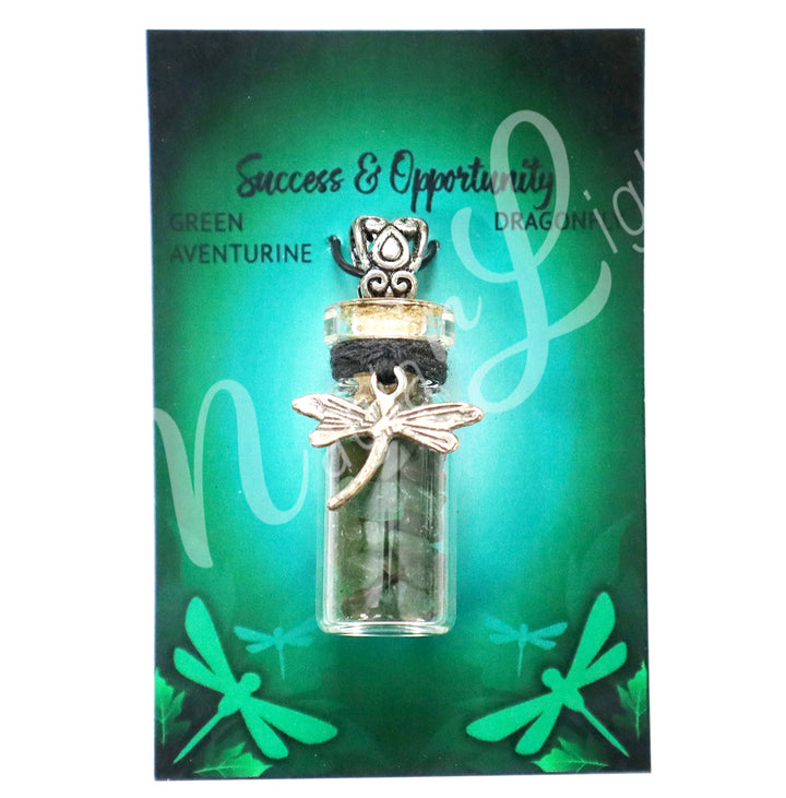 Collar de Chips de Aventurina Verde en Botella 1,5″