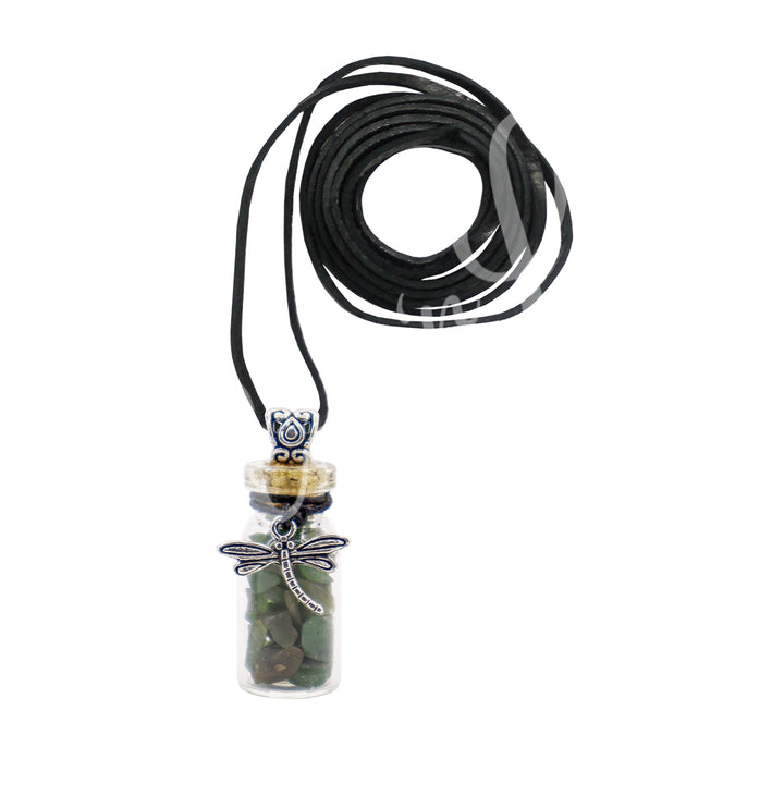 Collar de Chips de Aventurina Verde en Botella 1,5″