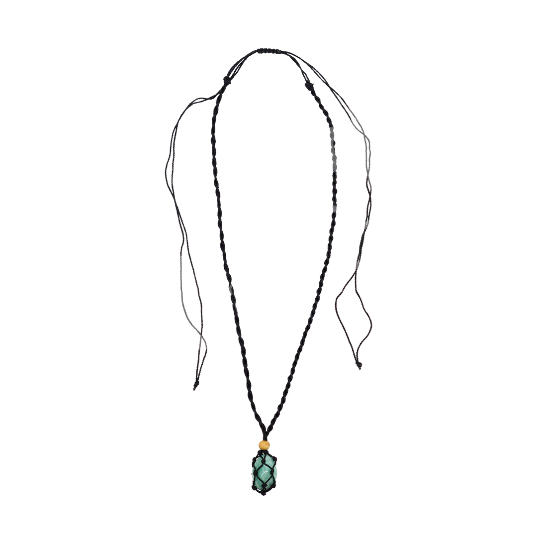 Necklace Amazonite Tumbled Stone in Net