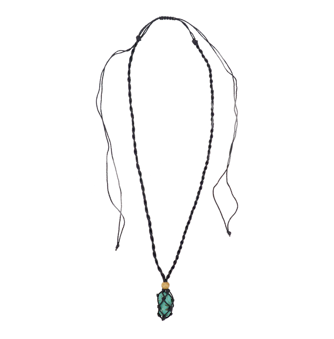 Necklace Turquoise Tumbled Stone in Net