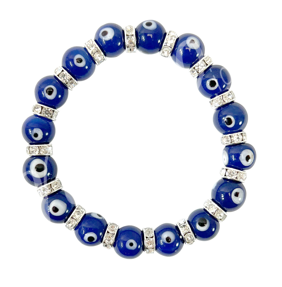 Bracelet Evil Eye Glass Blue (8 mm) 7.25"