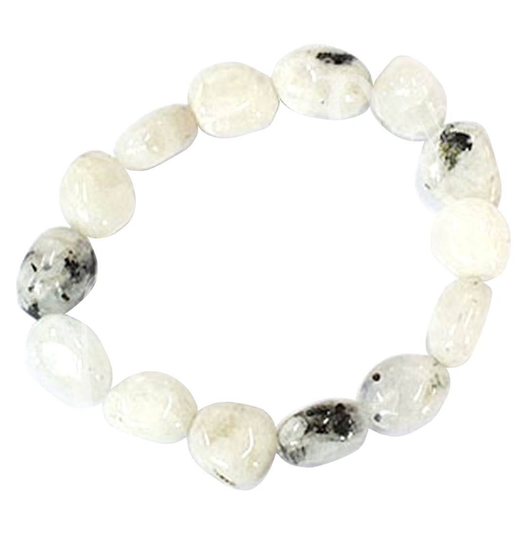 Bracelet Tumbled Stones Rainbow Moonstone (12-15mm) 7-7.5"