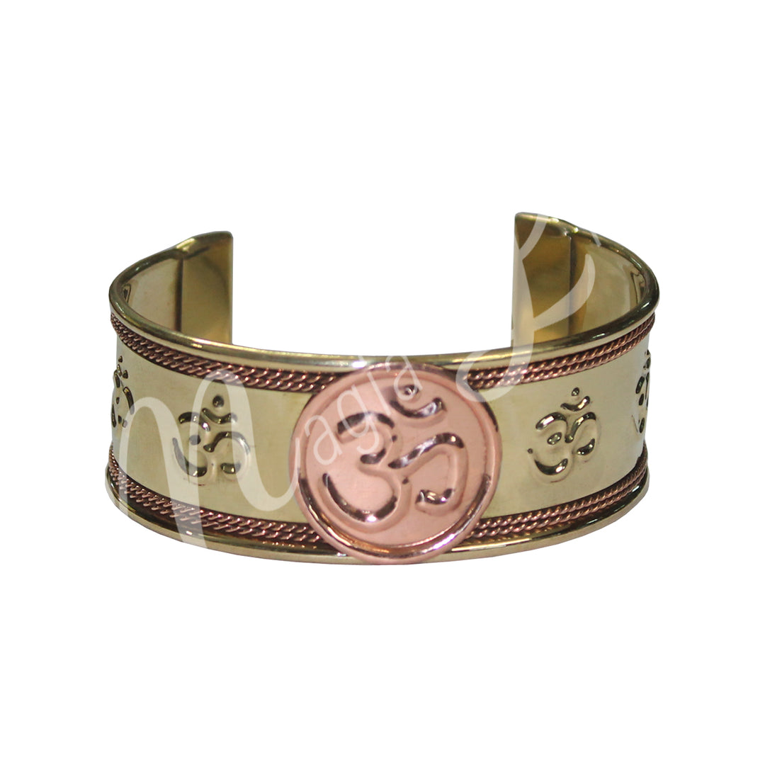 Bracelet Brass & Copper Om 1"W