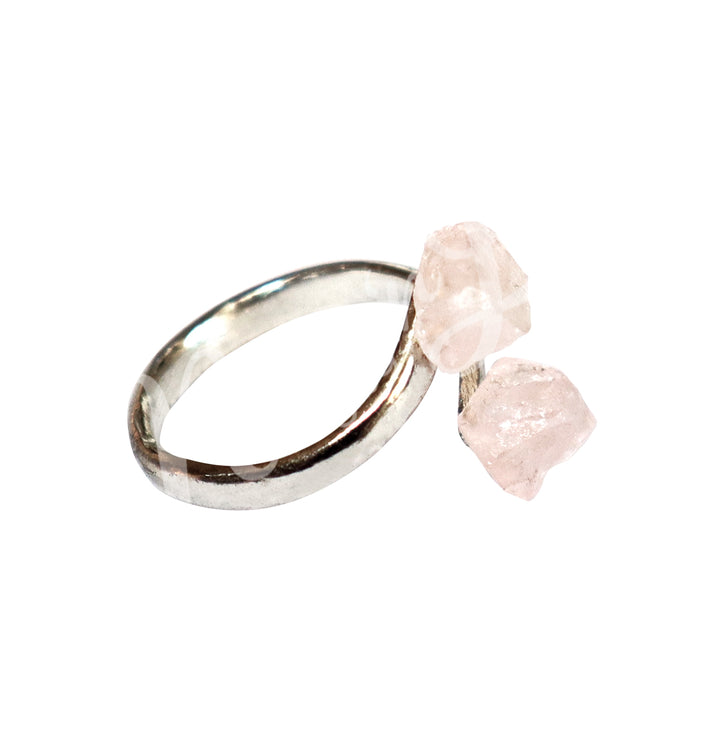 Ring African Rose Quartz Adjustable 20-22mm dia.