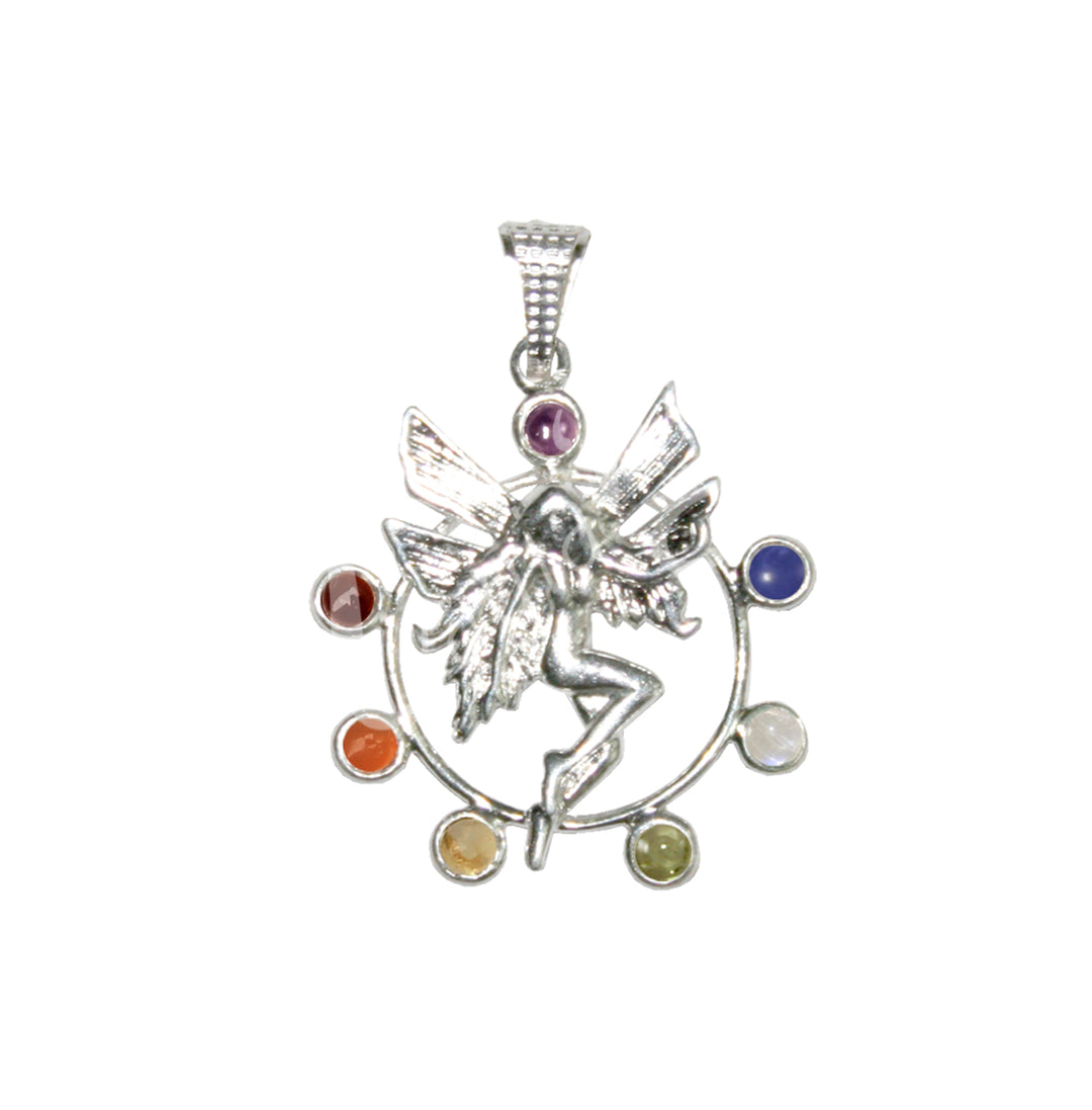 Pendant Fairy & Chakra 1.5"dia.