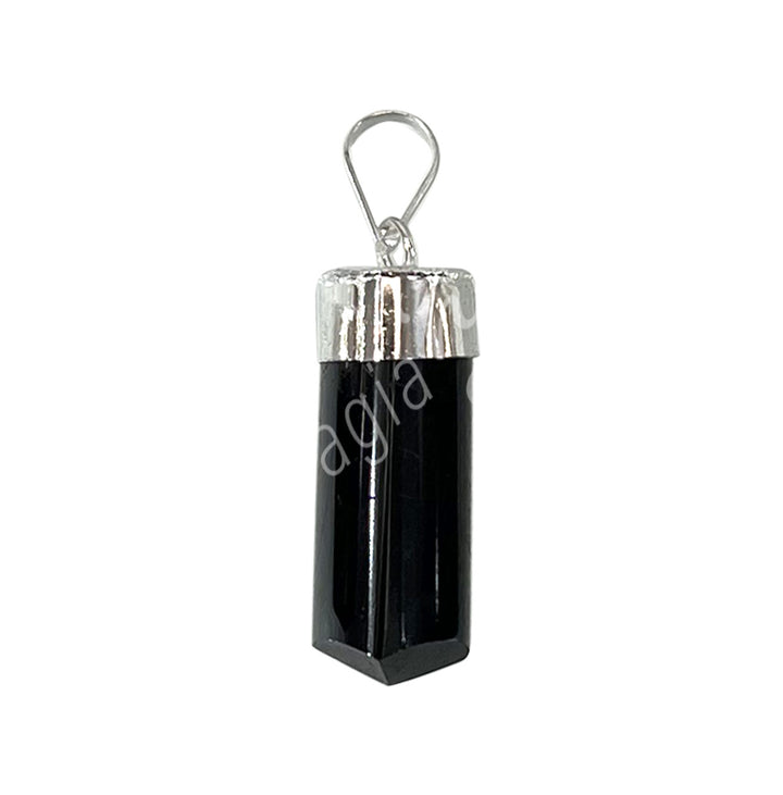 Colgante Turmalina Negra en Bruto con Casquillo 1.5″