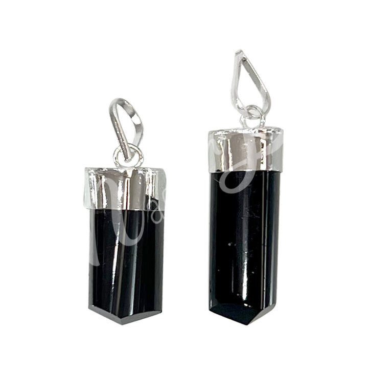 Colgante Turmalina Negra en Bruto con Casquillo 1.5″